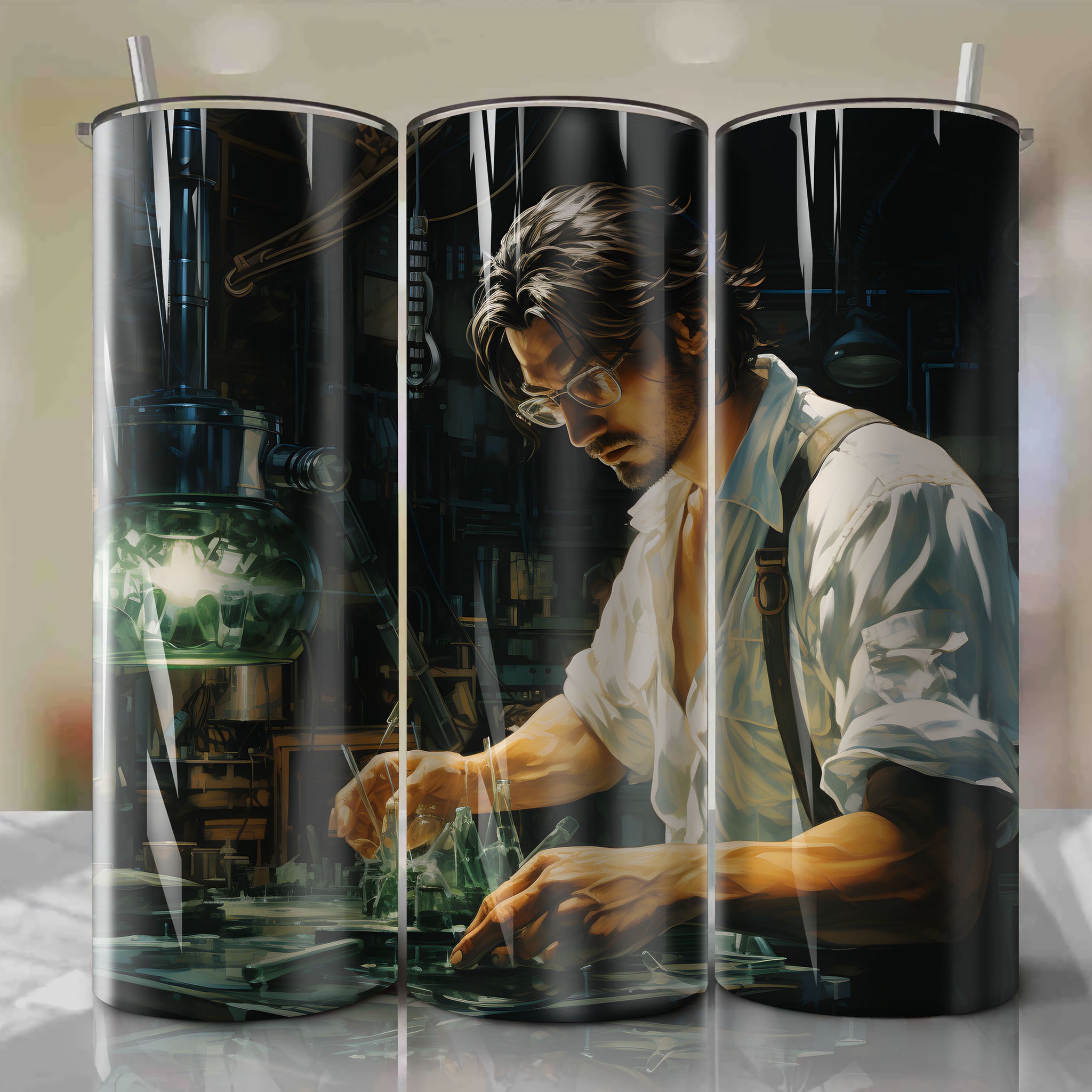 20 Oz Tumbler Wrap - Innovative Design by Otacon in a Detailed Digital Painting
