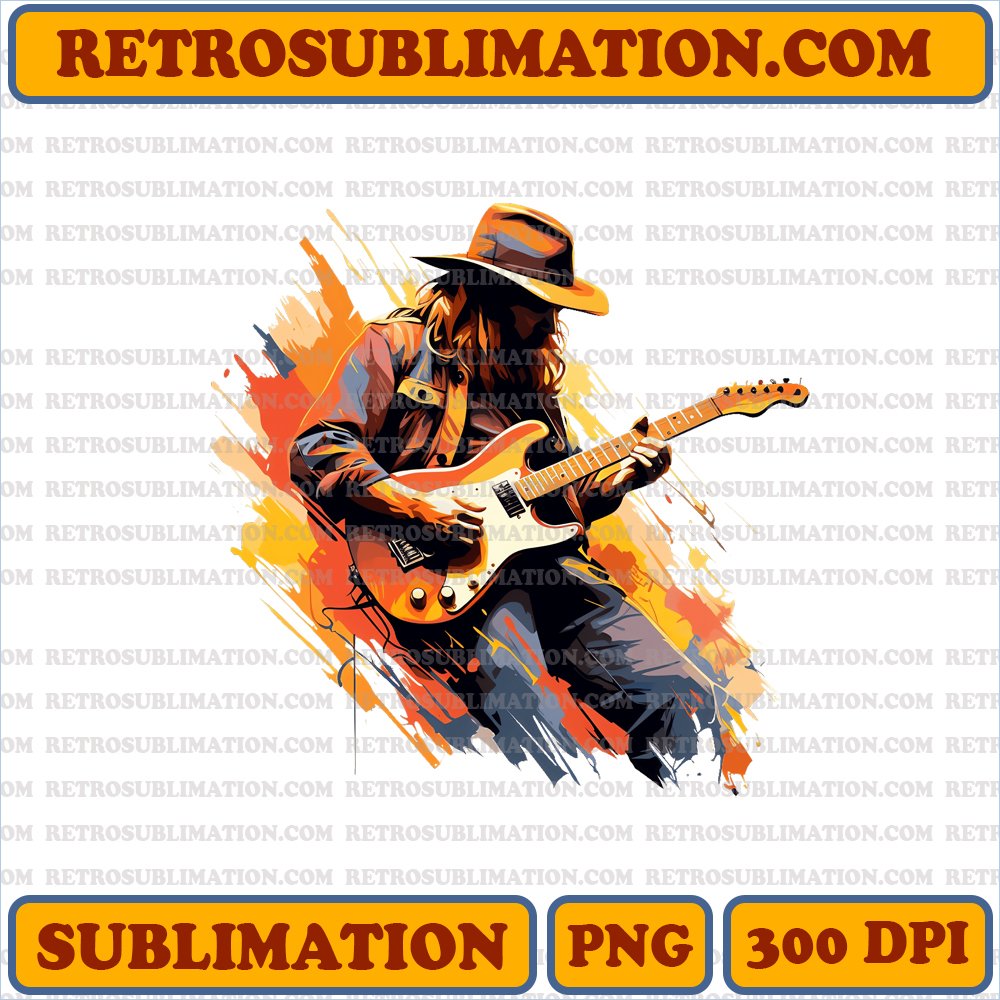 Thanksgiving Chris Stapleton - Rugged Guitarist - HD Sublimation PNG Download
