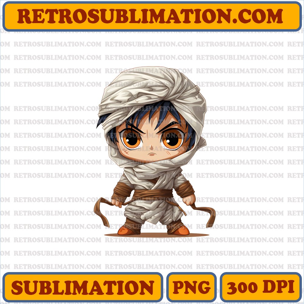 Mummy Mayhem - Chibi Son Goku Digital Download - Sublimation PNG Art
