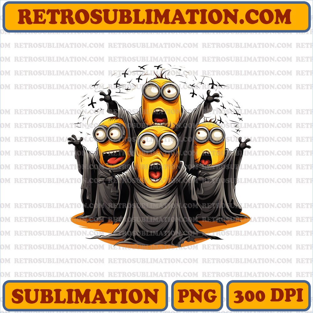 Spooky Minions - Singing Choir Halloween PNG Digital Download
