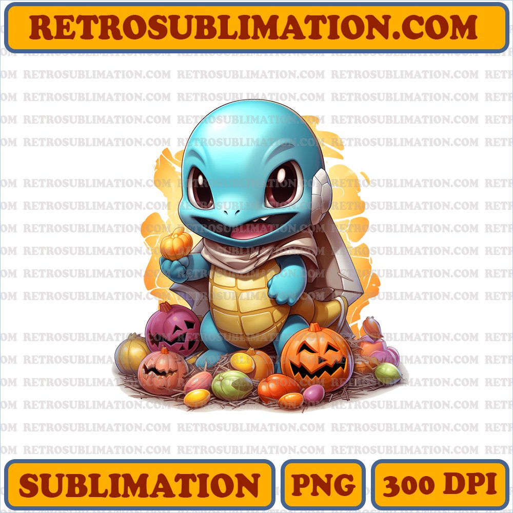 Digital Download - <Halloween> Squirtle Candy Guard - Unique Sublimation PNG
