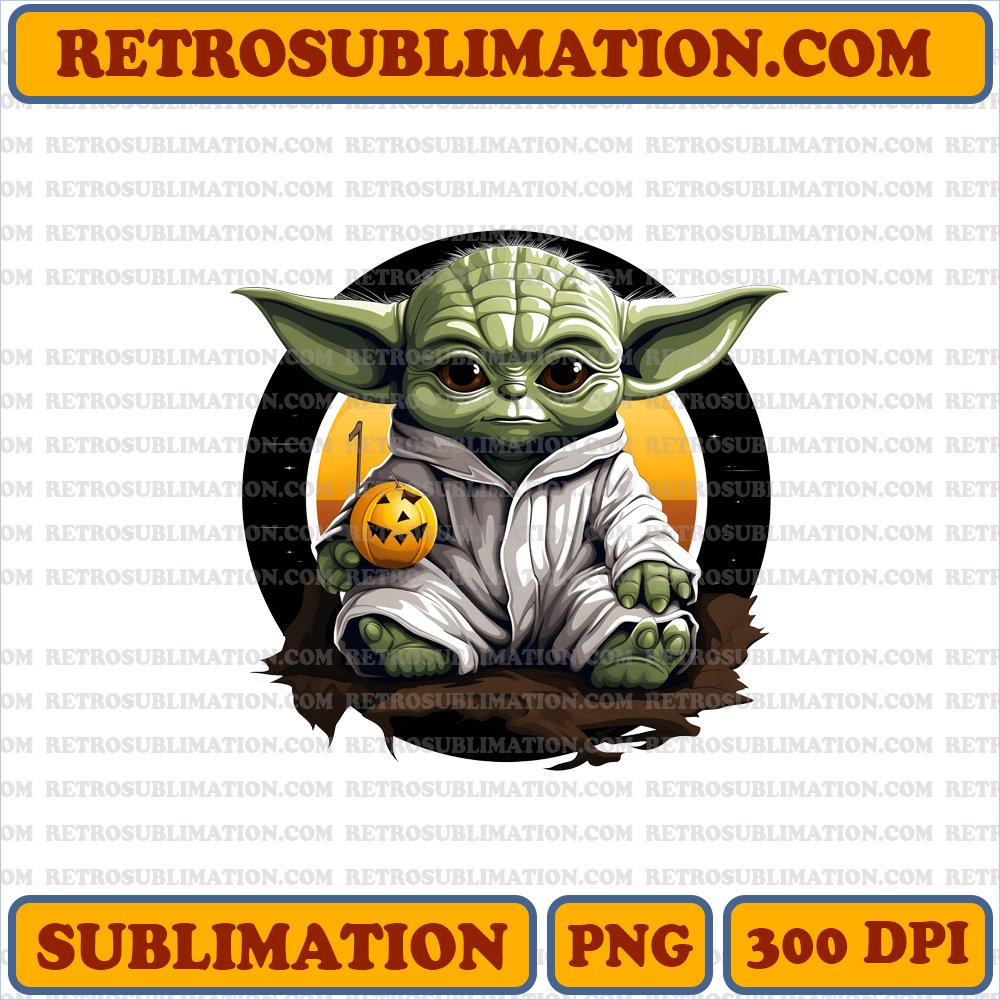 Adorable Baby Yoda Halloween Treats - Digital Download - Sublimation- High-Quality PNG
