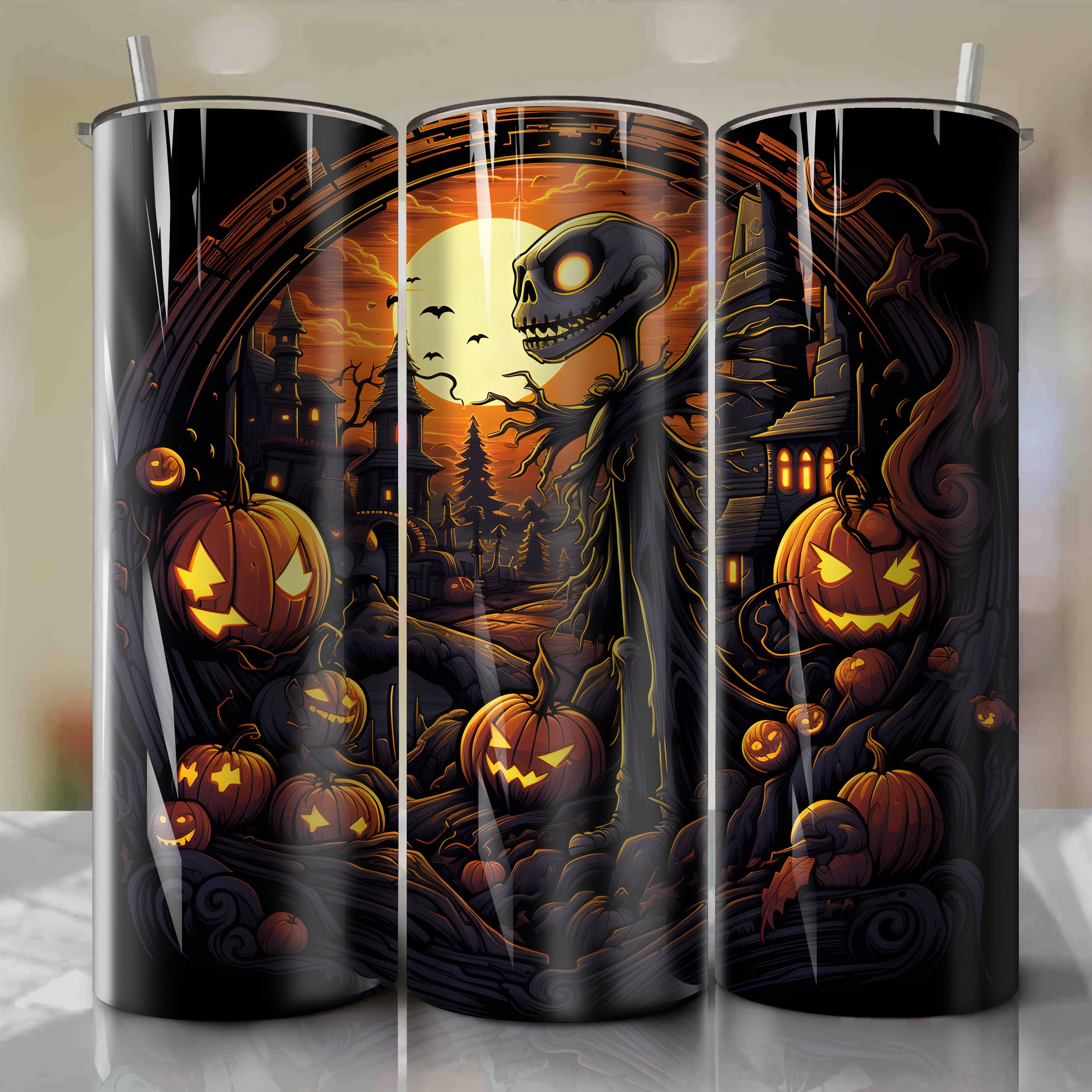 Tumbler Wrap: Jack Skellington in Enchanting Halloween Town
