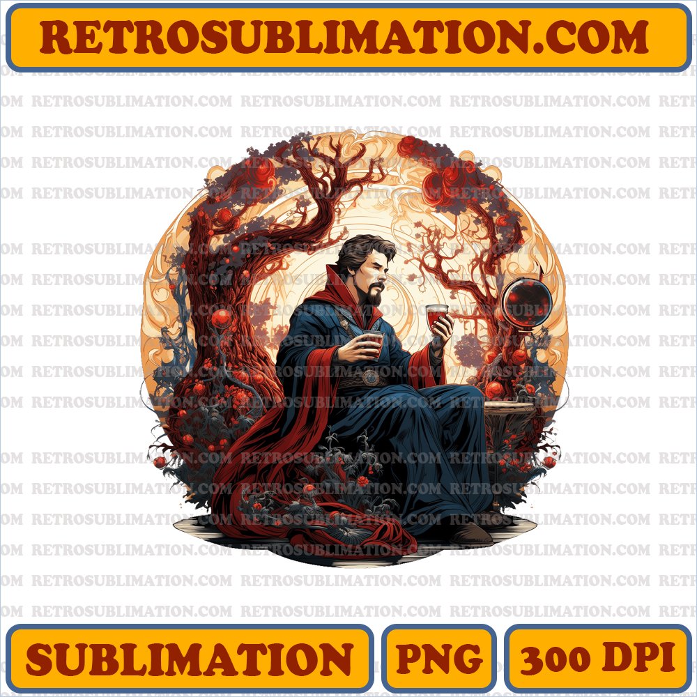 Doctor Strange Christmas Magic - Marvel Edition - Vibrant Sublimation PNG Digital Download
