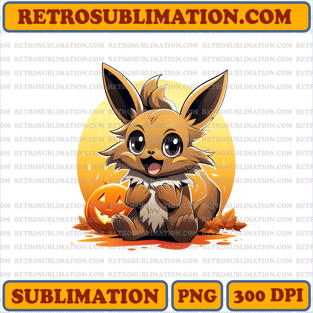 Eevee Boo - Startled Halloween Digital Download - Sublimation PNG
