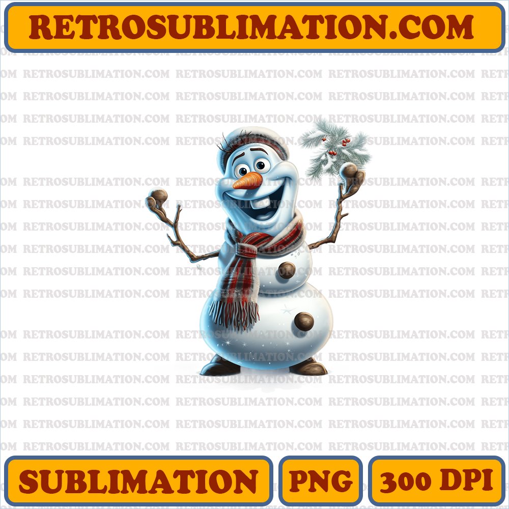 Christmas Olaf Snowflake Catcher - Playful & Whimsical - PNG Digital Download
