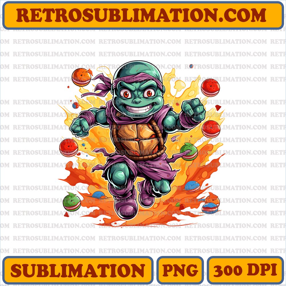 Spinning Candy Chaser - Michelangelo Halloween PNG Digital Download
