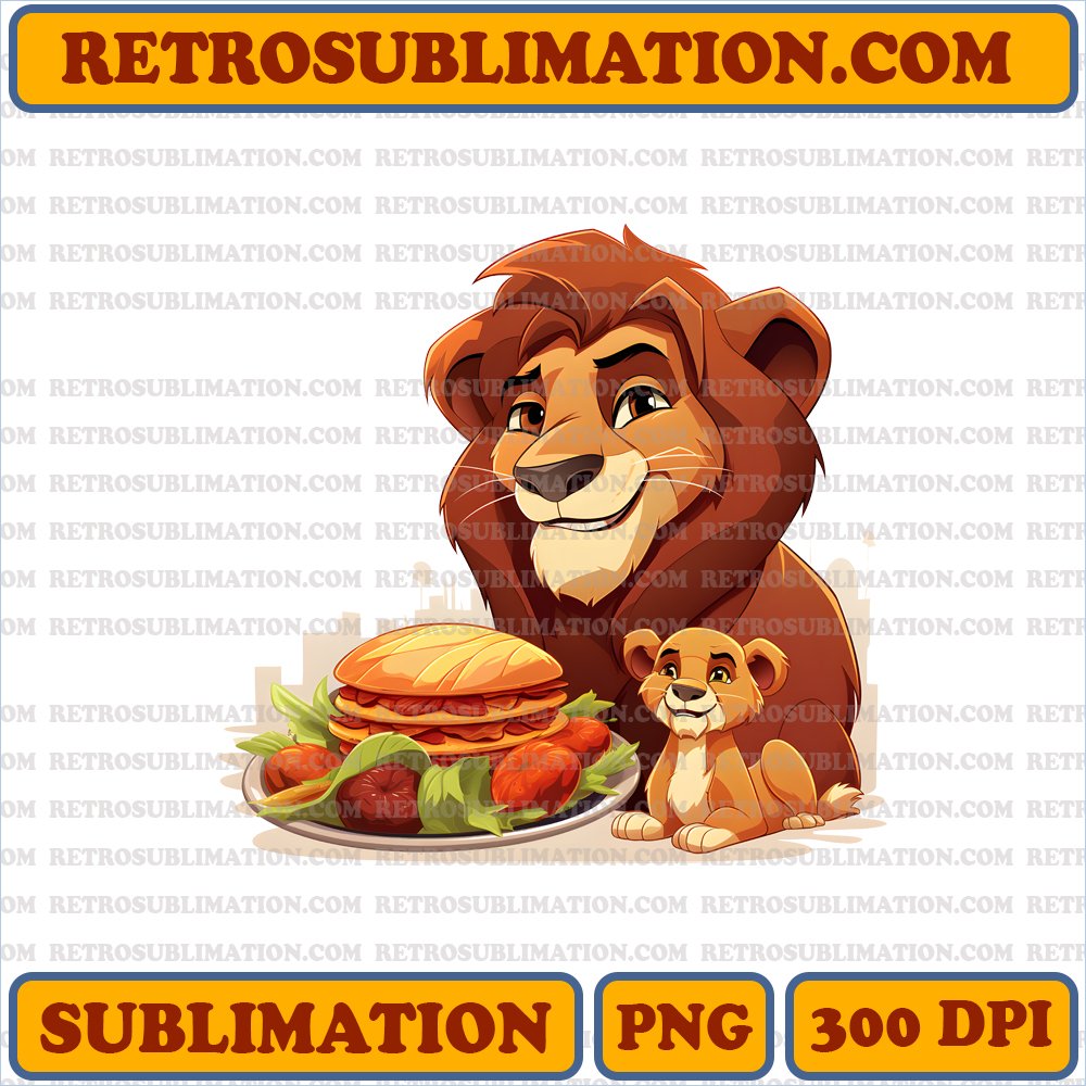 Proud Thanksgiving Moment - Mufasa and Young Simba Digital Download - Unique Sublimation PNG
