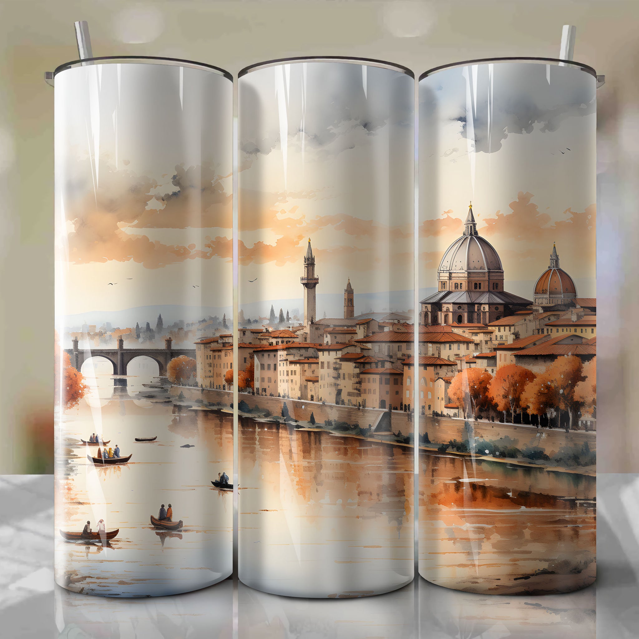 Autumn Vibes in Florence: Creative Tumbler Wrap for a Light Breeze Panorama Shot
