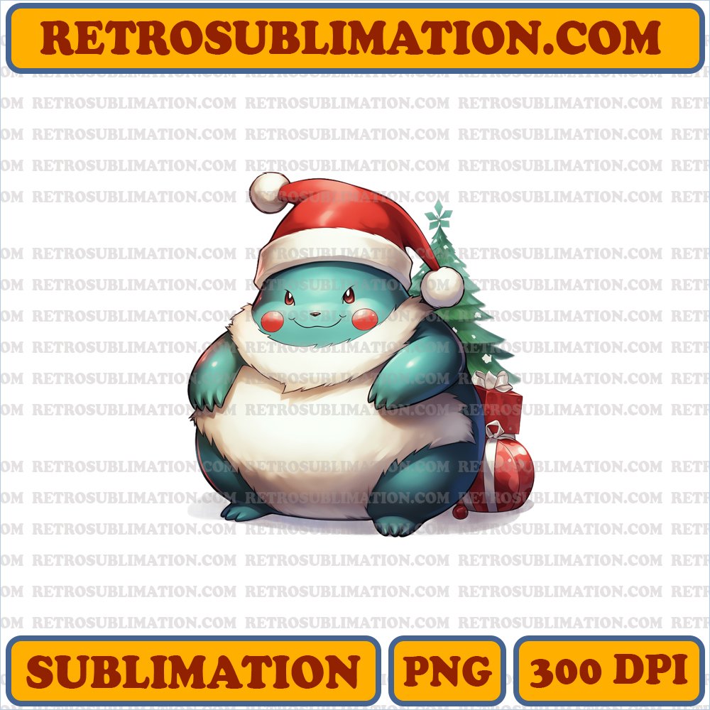 Snorlax Santa Belly - Funny Christmas Cartoon - High-Contrast PNG Sublimation
