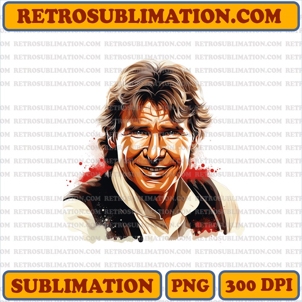 Sarcastic Han Solo gets in the Christmas spirit Cartoon Design PNG - Star Wars Edition - Festive Sublimation Download
