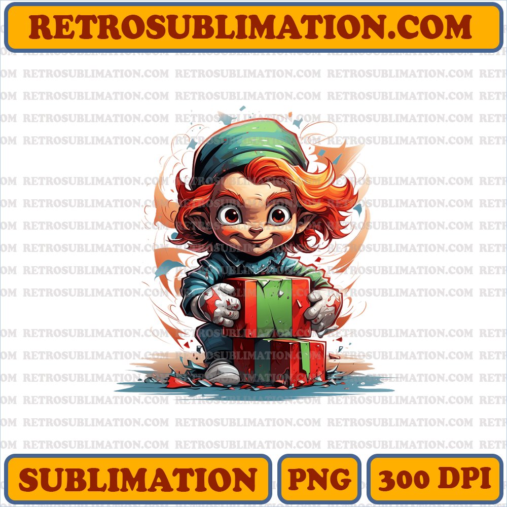 Chucky Christmas Surprise - Festive Cartoon Pop Out - Sublimation PNG Download
