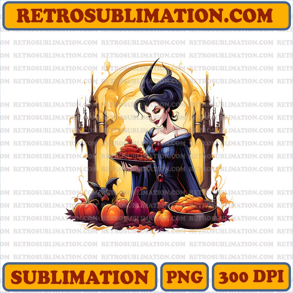 Maleficent's Thanksgiving Castle - Bootleg Style Invitation - PNG Digital Download | Unique & Creative
