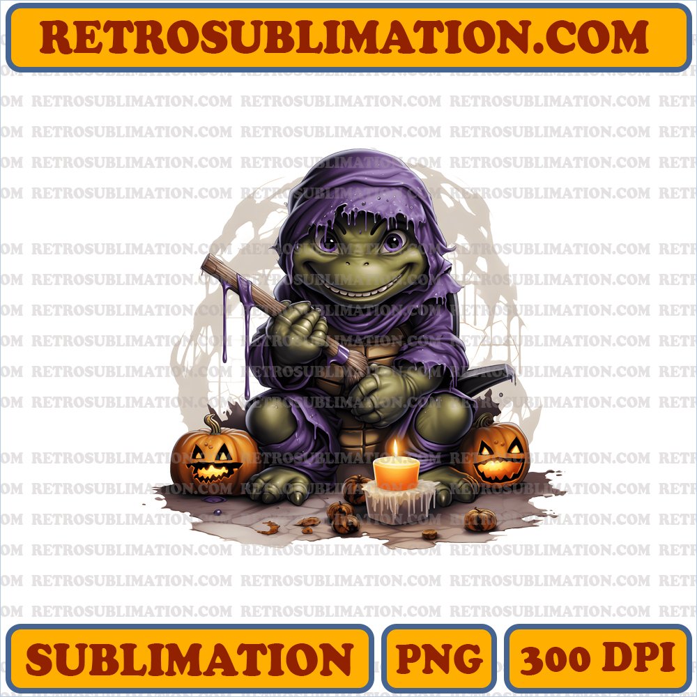 Halloween Donatello - Satisfying and Unique Sublimation PNG Digital Download for Bootleg Style Experiment
