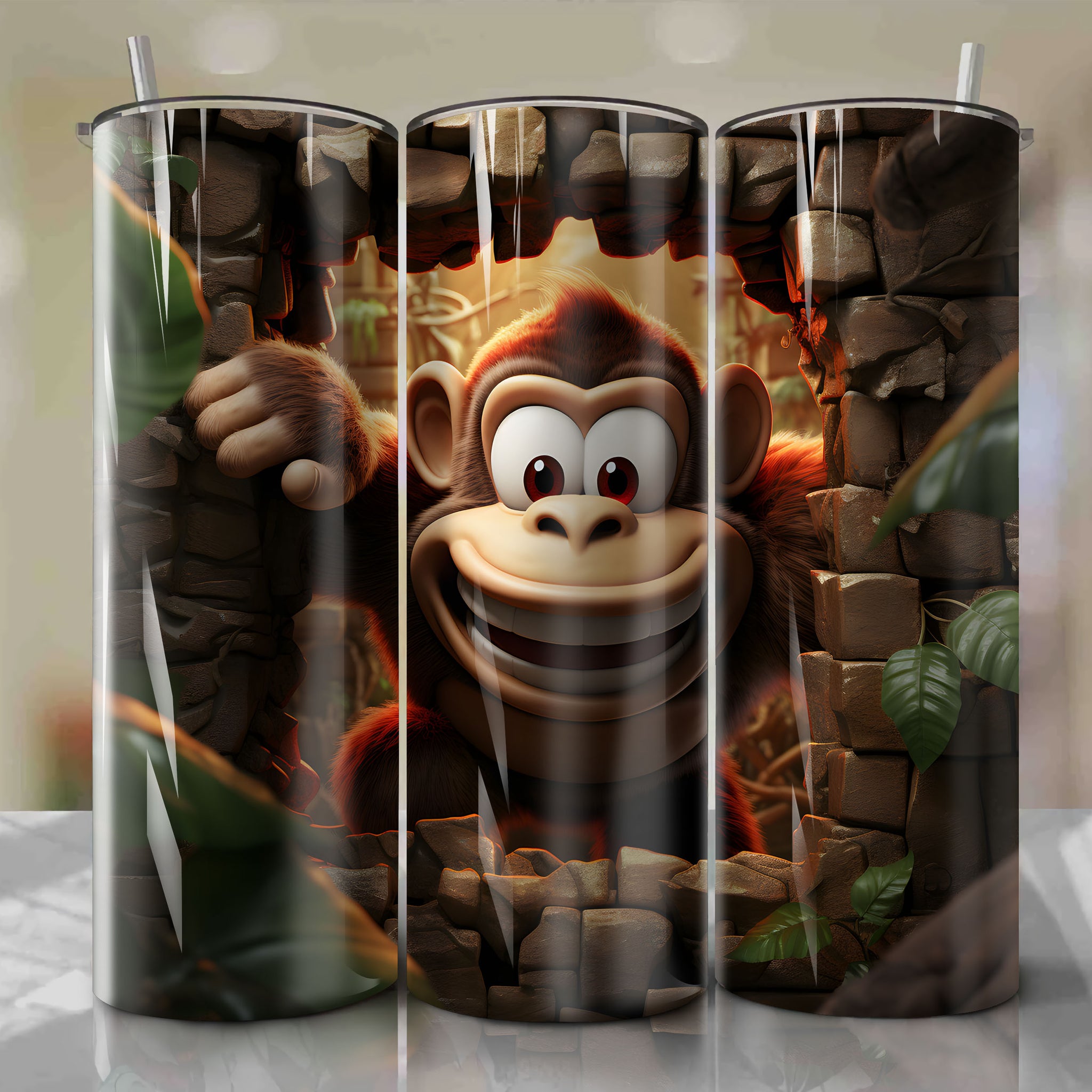 Diddy Kong 3D Image - Adventure and Bravery Amidst the Dense Jungle
