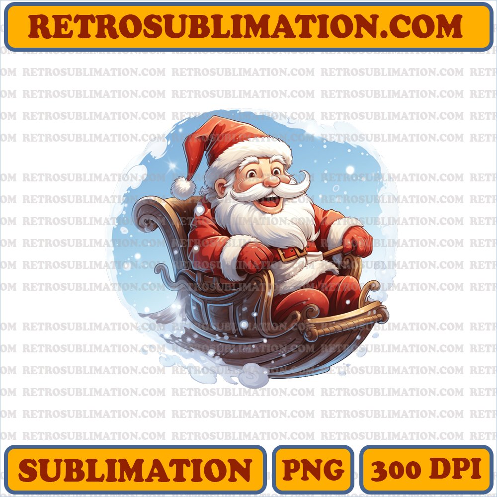 Santa Claus Sleigh Ride - A Miser Brothers Christmas - Festive Sublimation PNG
