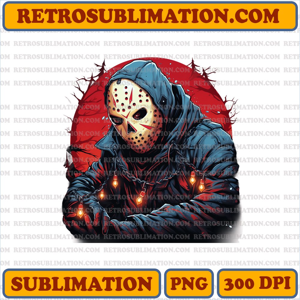 Christmas Jason Voorhees - Friday the 13th - Sublimation PNG Digital Download
