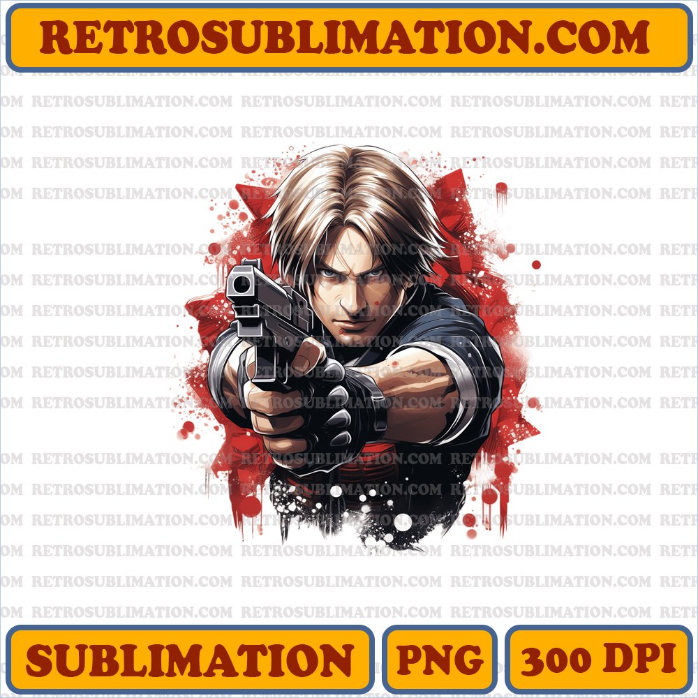 Christmas Leon S Kennedy - Resident Evil - Digital Sublimation PNG Download
