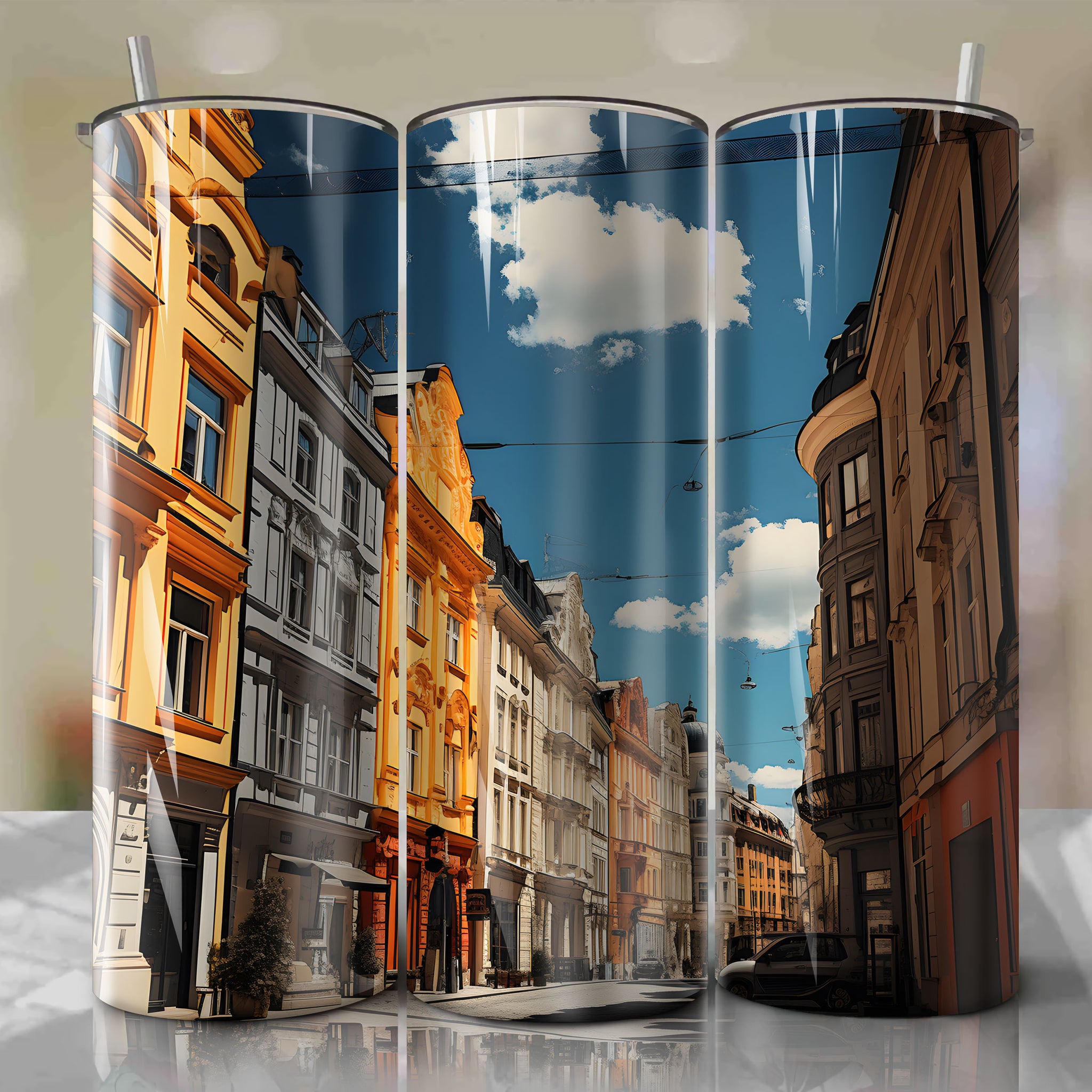 Tumbler Wrap: Prague Autumn - Bold Contrast Pop Art Techniques for Capturing the Harsh Midday Sun with High Shutter Speed and Polarizing Filter
