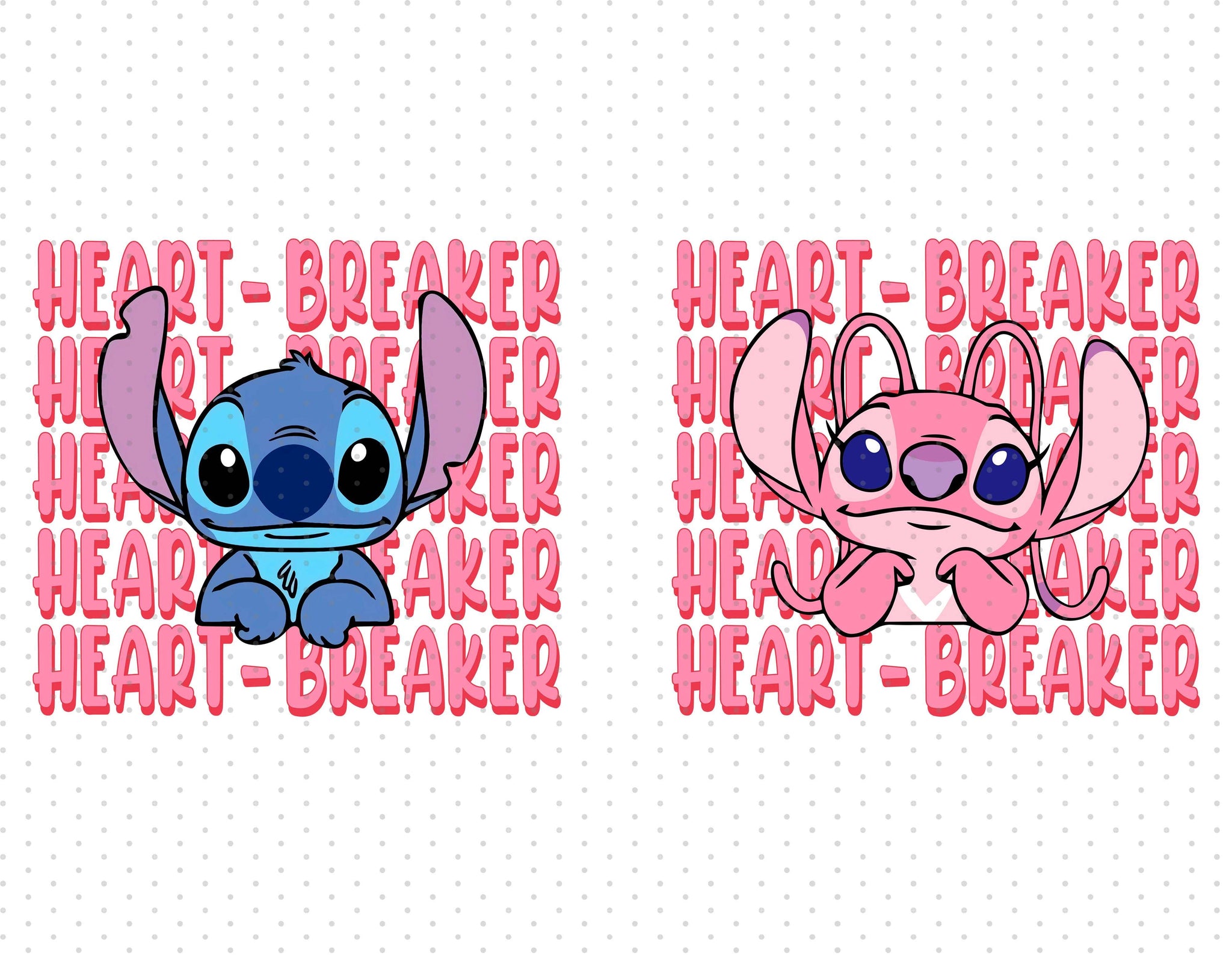 Stitch And Angel PNG File - Valentine's Day - Instant Download