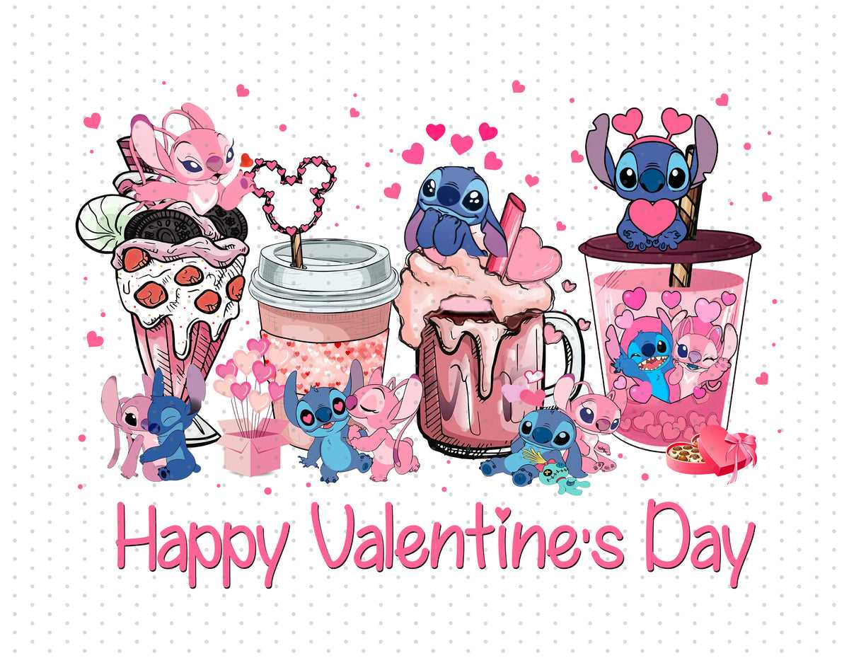 Better Together Stitch And Angel PNG - Valentine's Day - Instant Downl