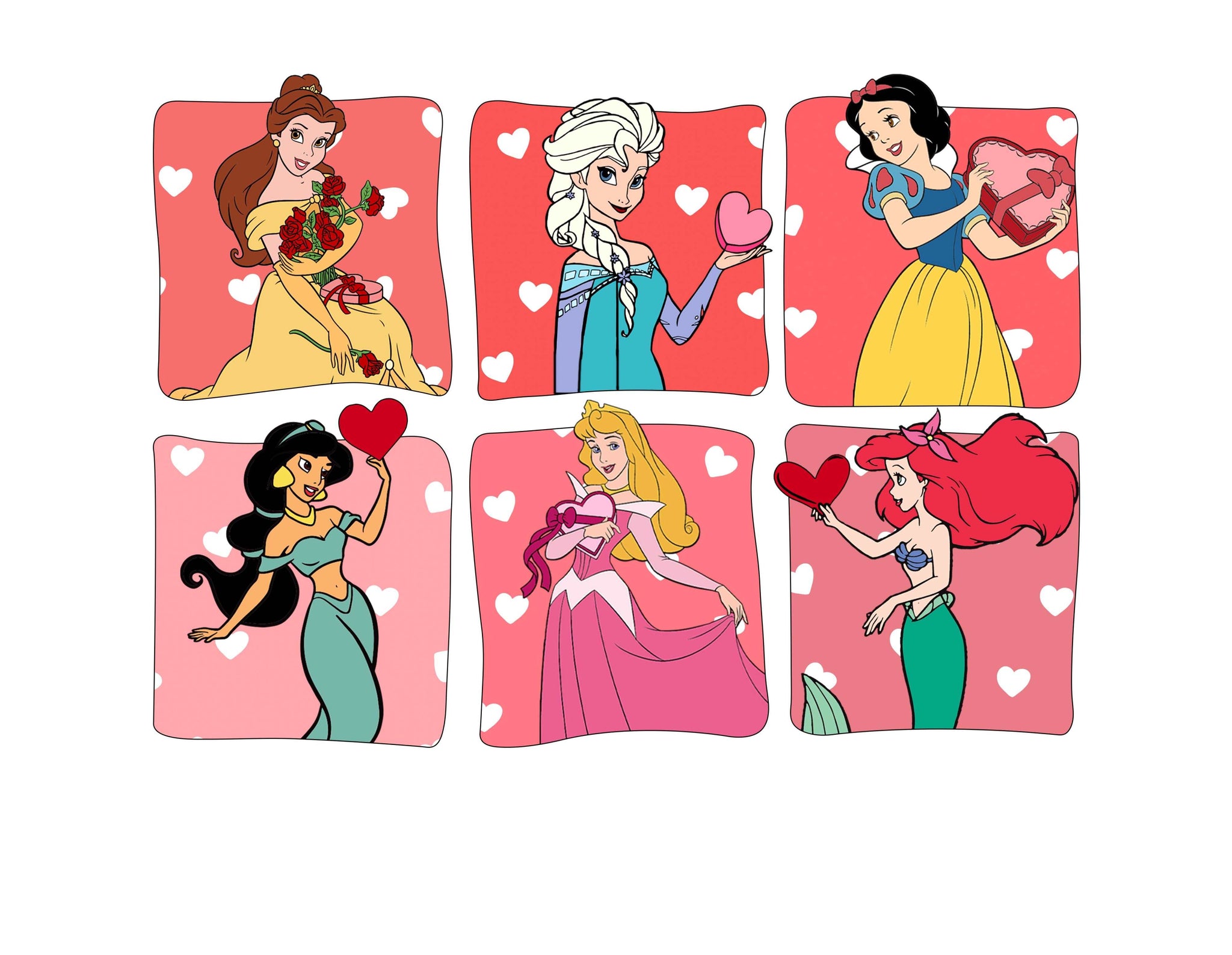 Disney Princess -  Happy Valentine's Day PNG - Instant Download - Sublimation