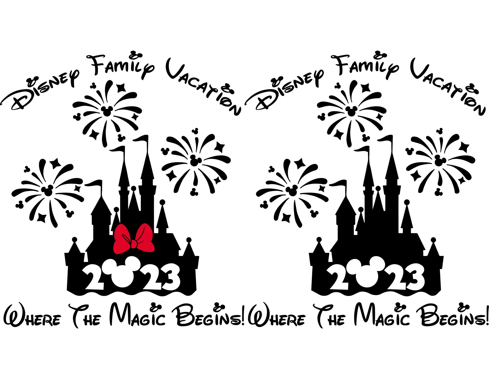 Bundle Disney Family Vacation 2023 SVG - Where The Magic Begins - Instant Download