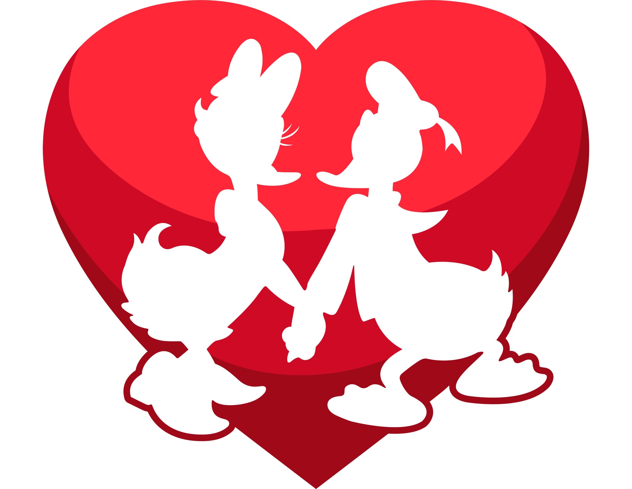 Disney Donald and Daisy Duck Valentine's Day Heart SVG - Instant Download