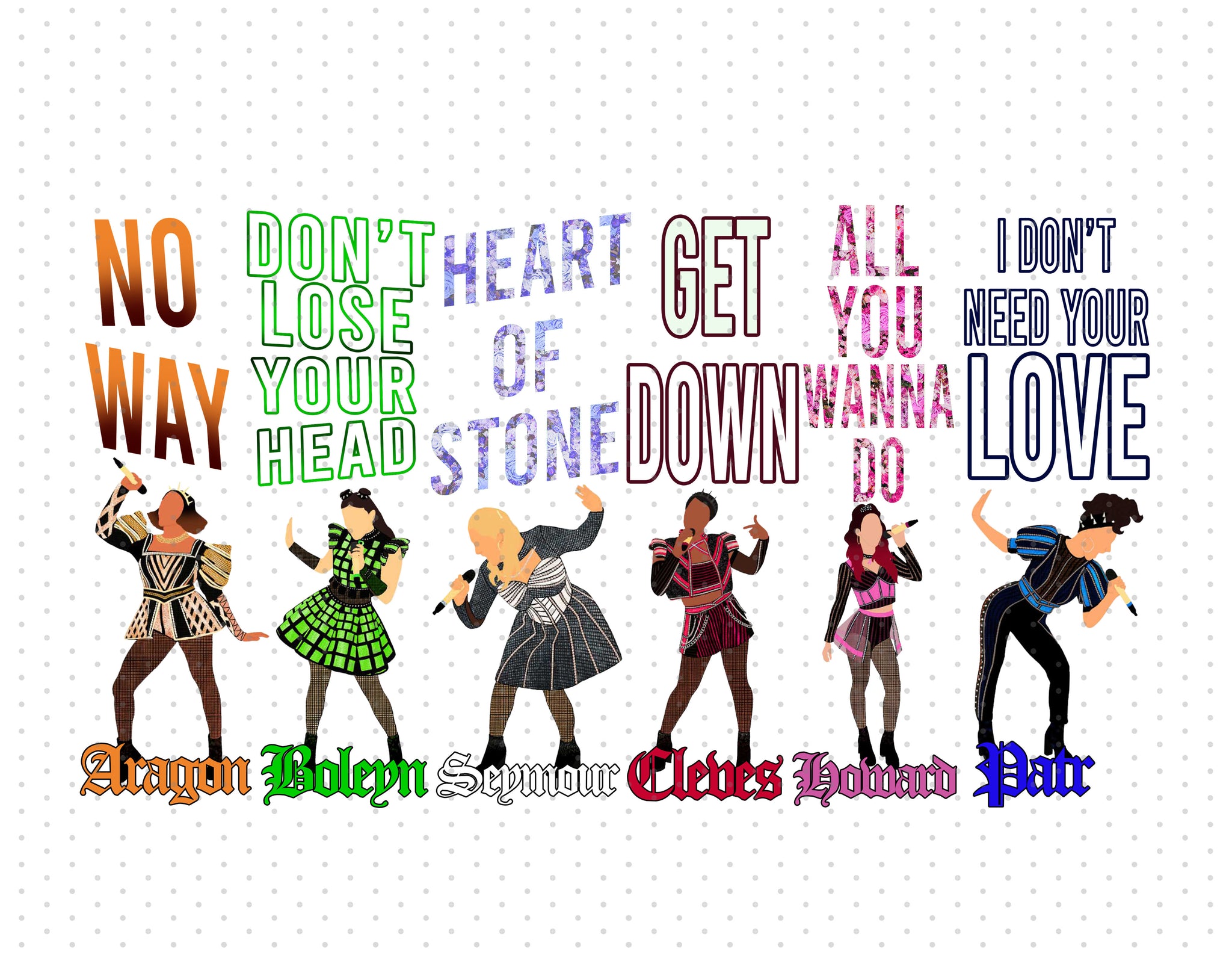 SIX the Musical Sublimation PNG