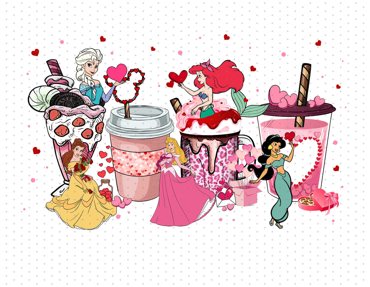 Disney Valentine's Day Food And Drink Sublimation PNG