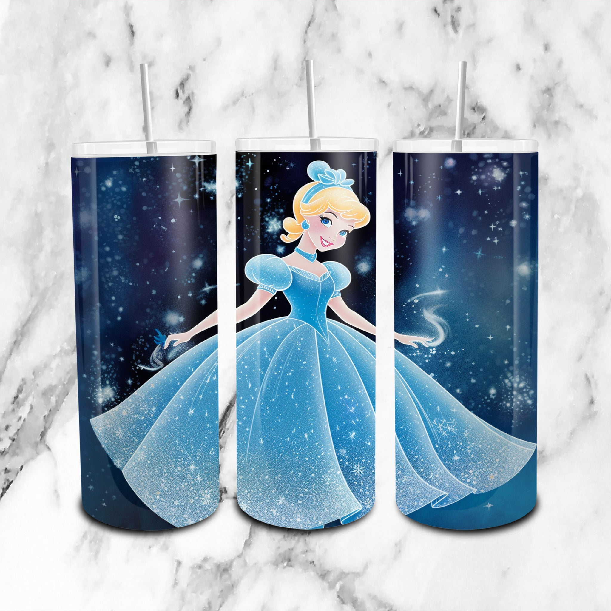 Beauty and the Beast, Belle glitter tumbler