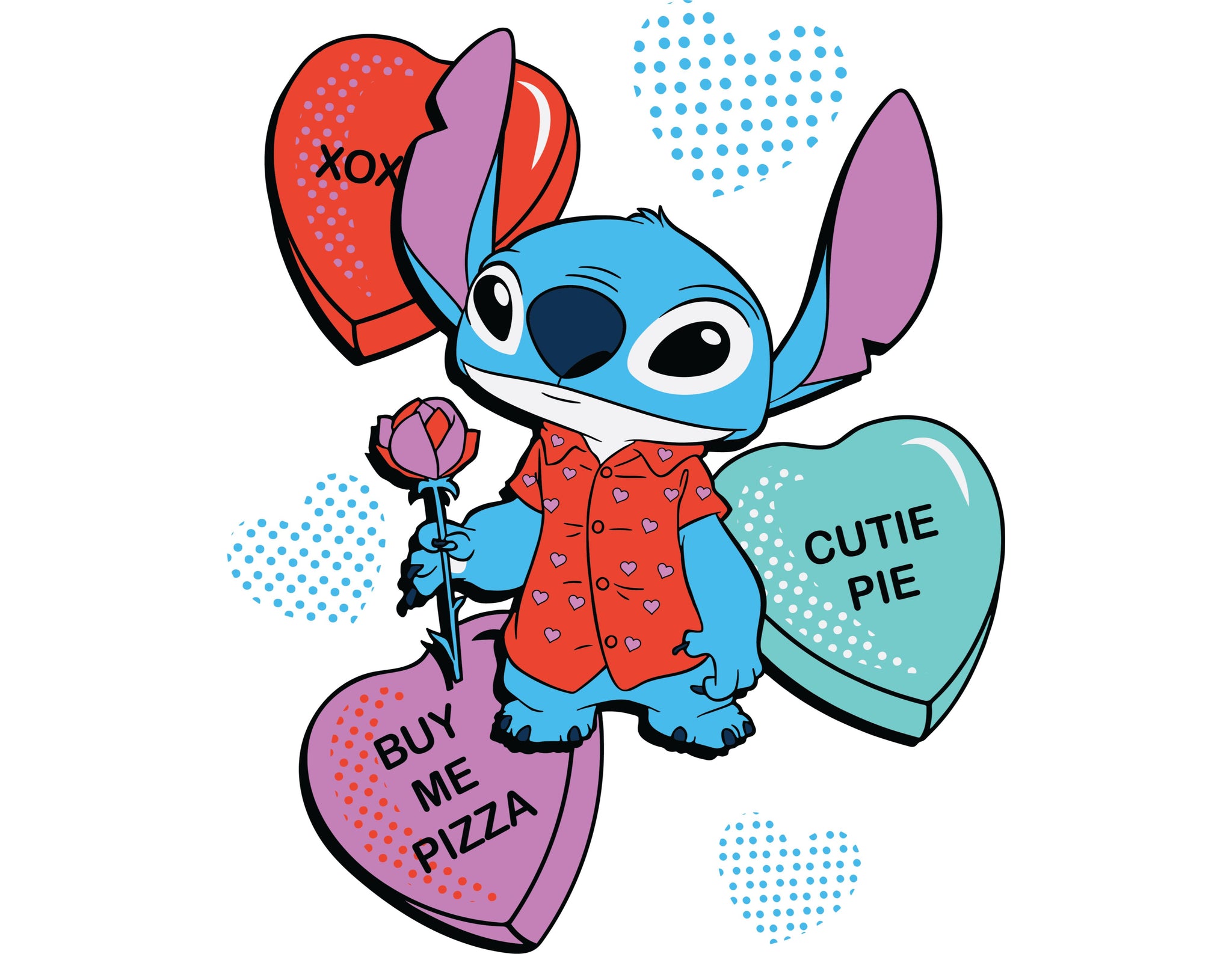 Stitch Valentine's Day Xoxo, Buy Me Pizza, Cutie Pie SVG