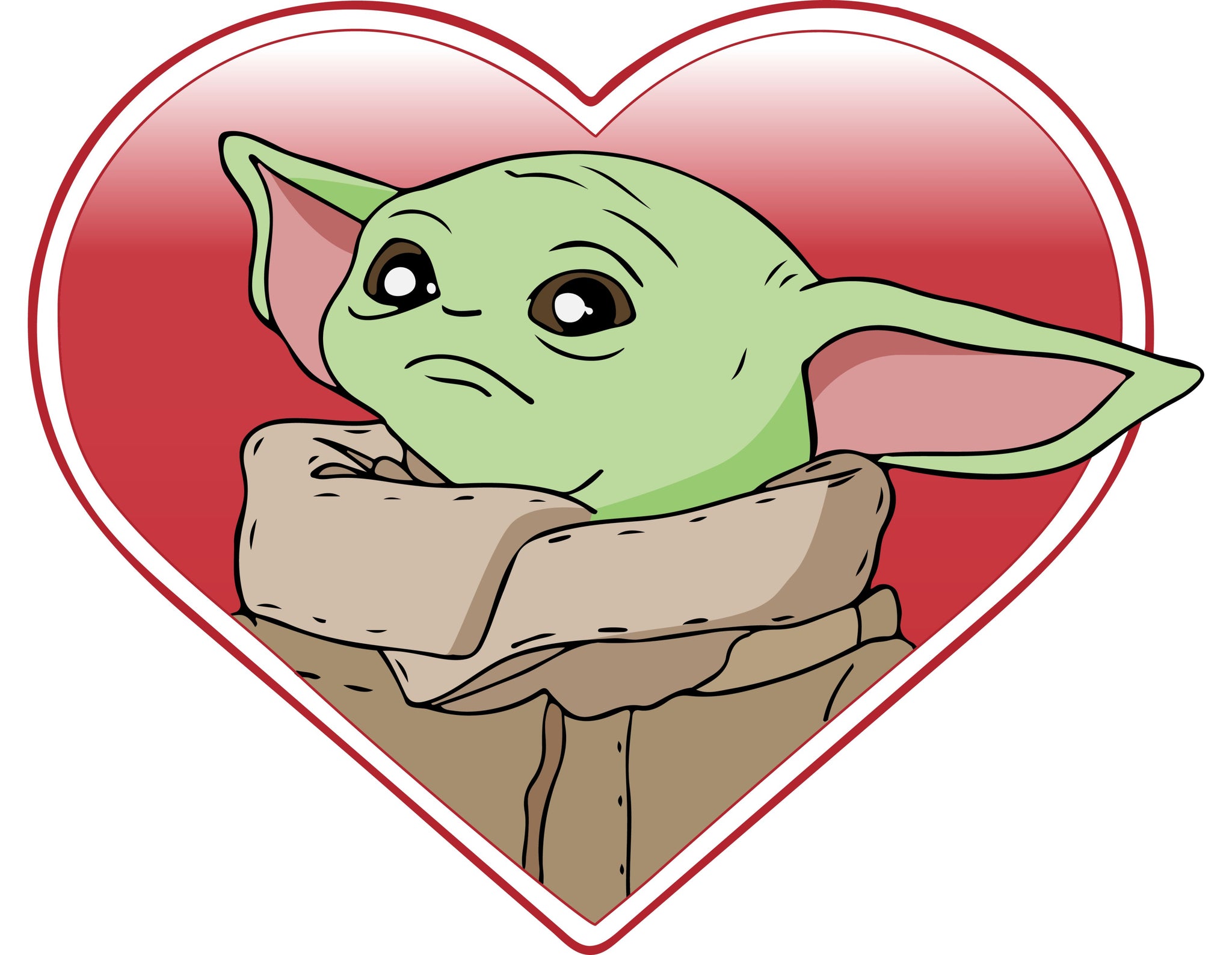 Star Wars Yoda Heart Valentine's Day SVG - Instant Download