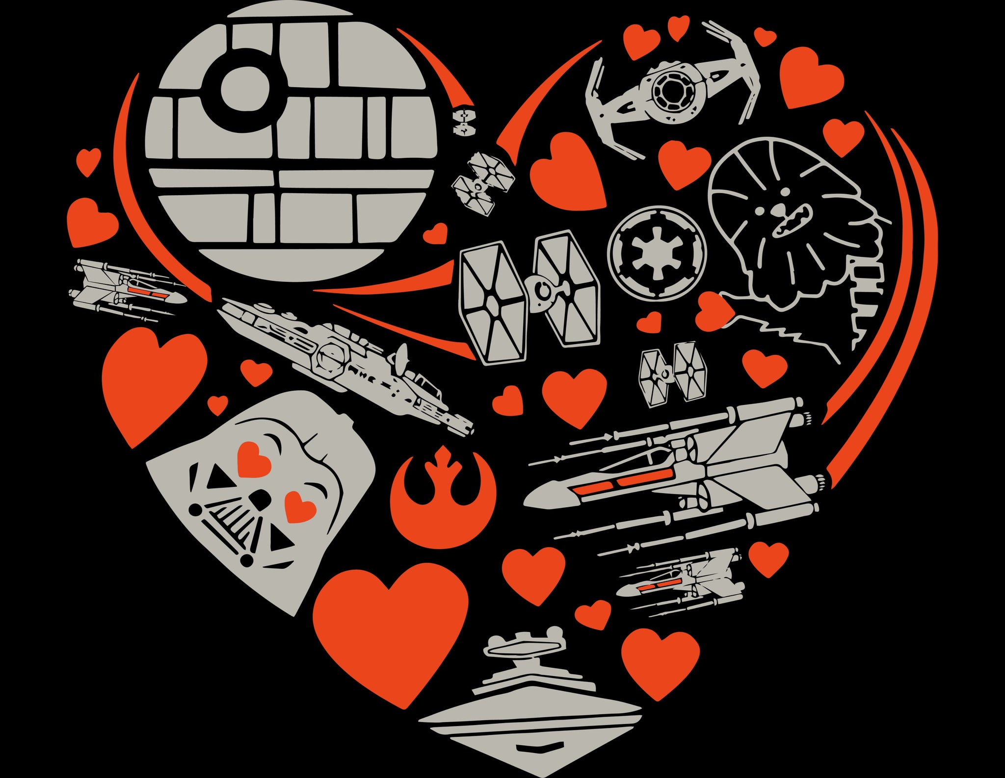 Star Wars Heart Valentine's Day SVG - Instant Download