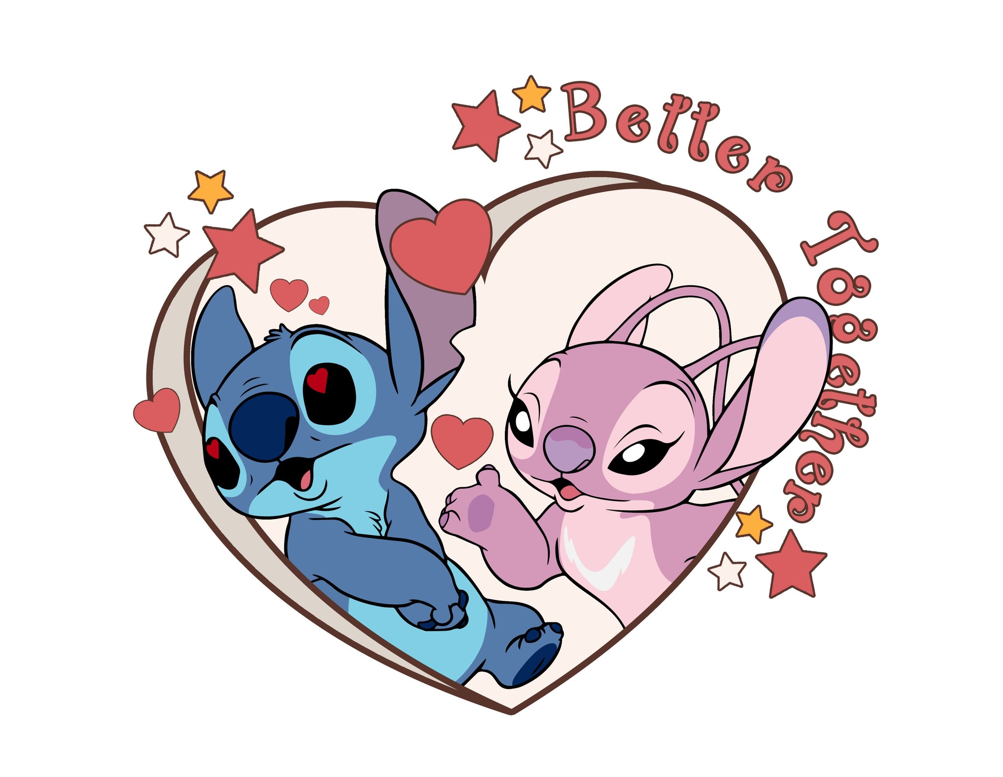 Better Together Stitch And Angel PNG Valentine's Day