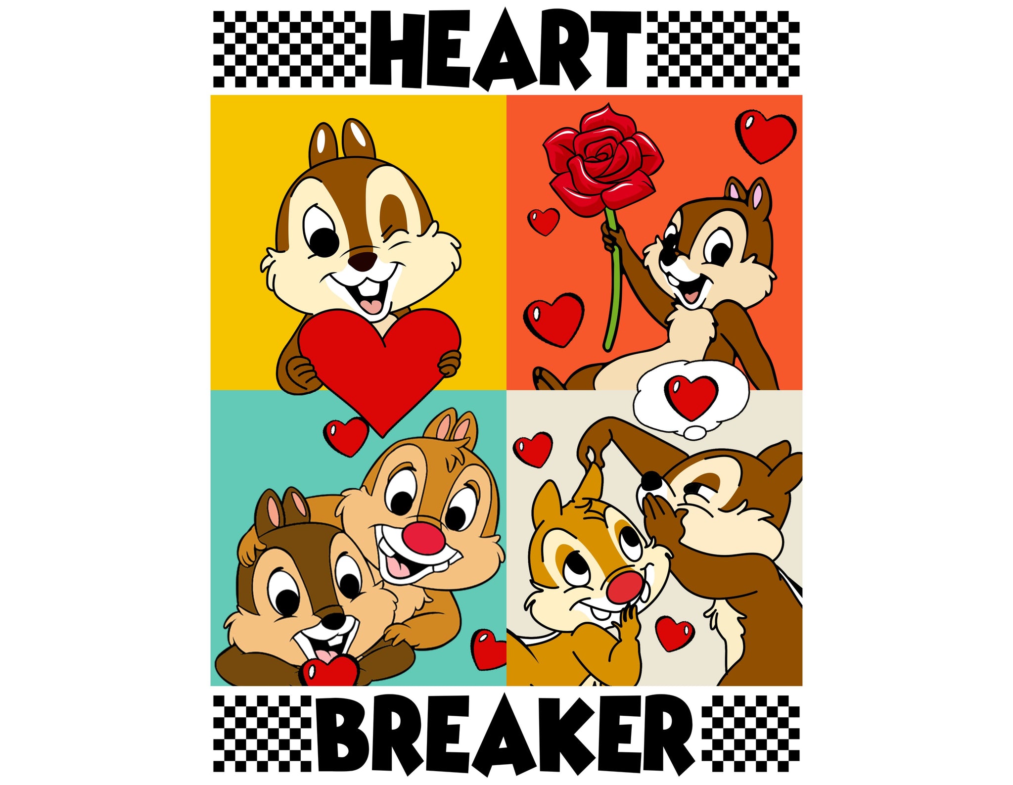 Chip 'N Dale Valentine's Day PNG File- Heart Breaker - Instant Download