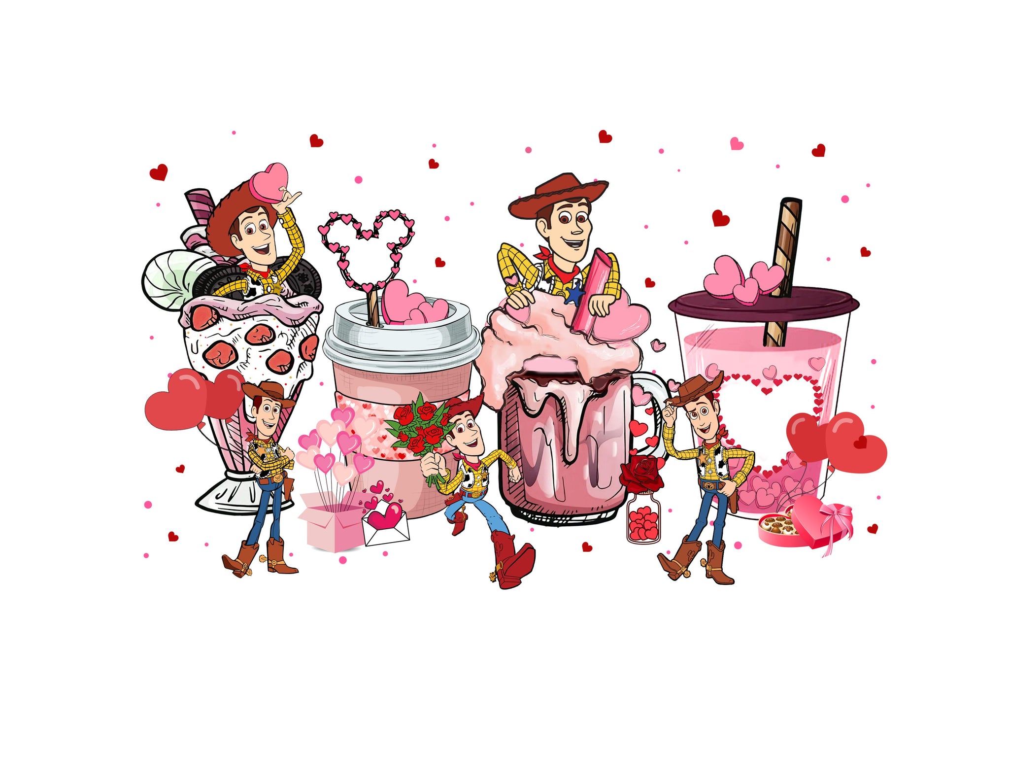 Woody Toy Story - Happy Valentine's Day PNG - Instant Download - Sublimation