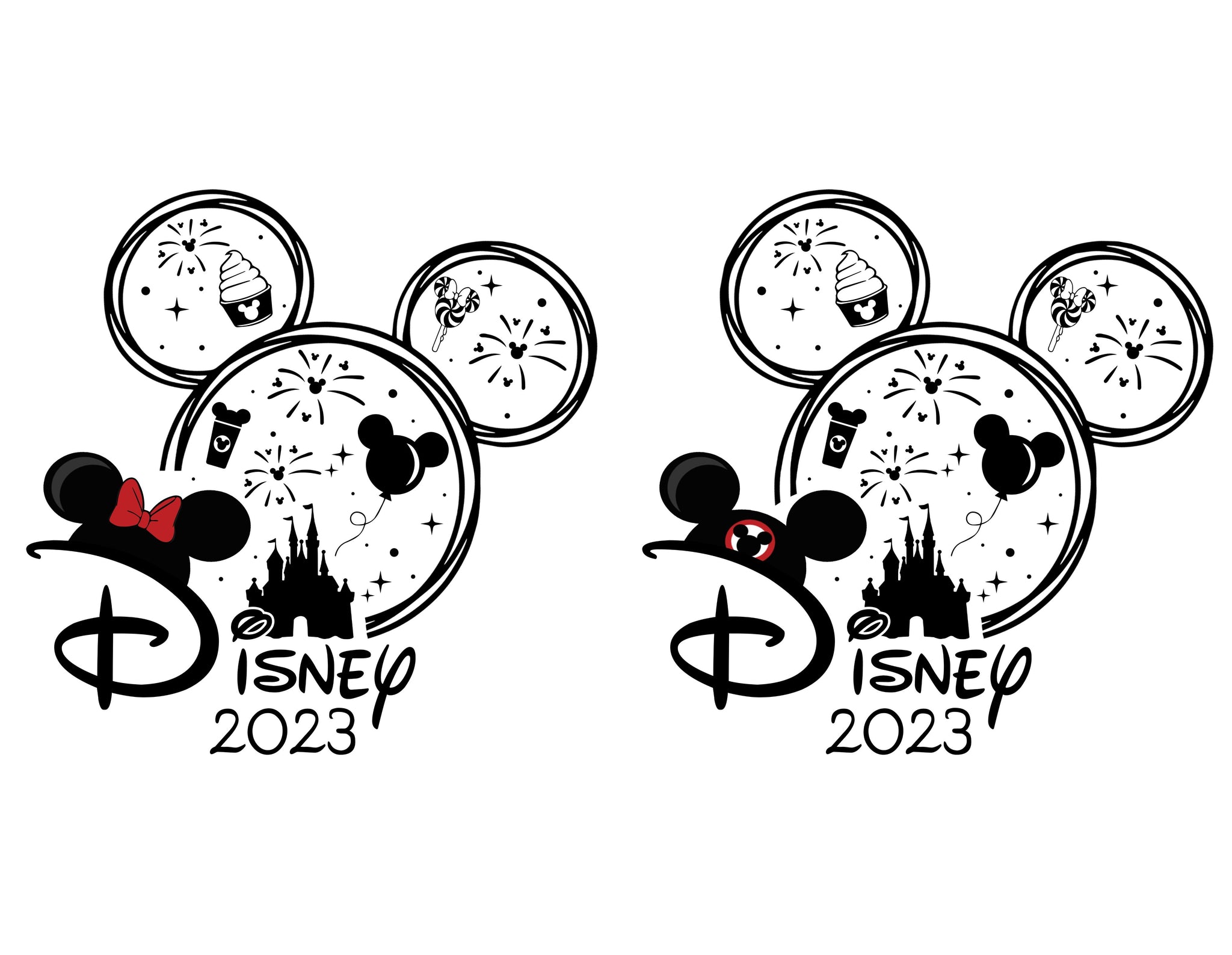 Mickey Mouse and Minnie Mouse 2023 Bundle PNG File for Sublimation - Instant Download
