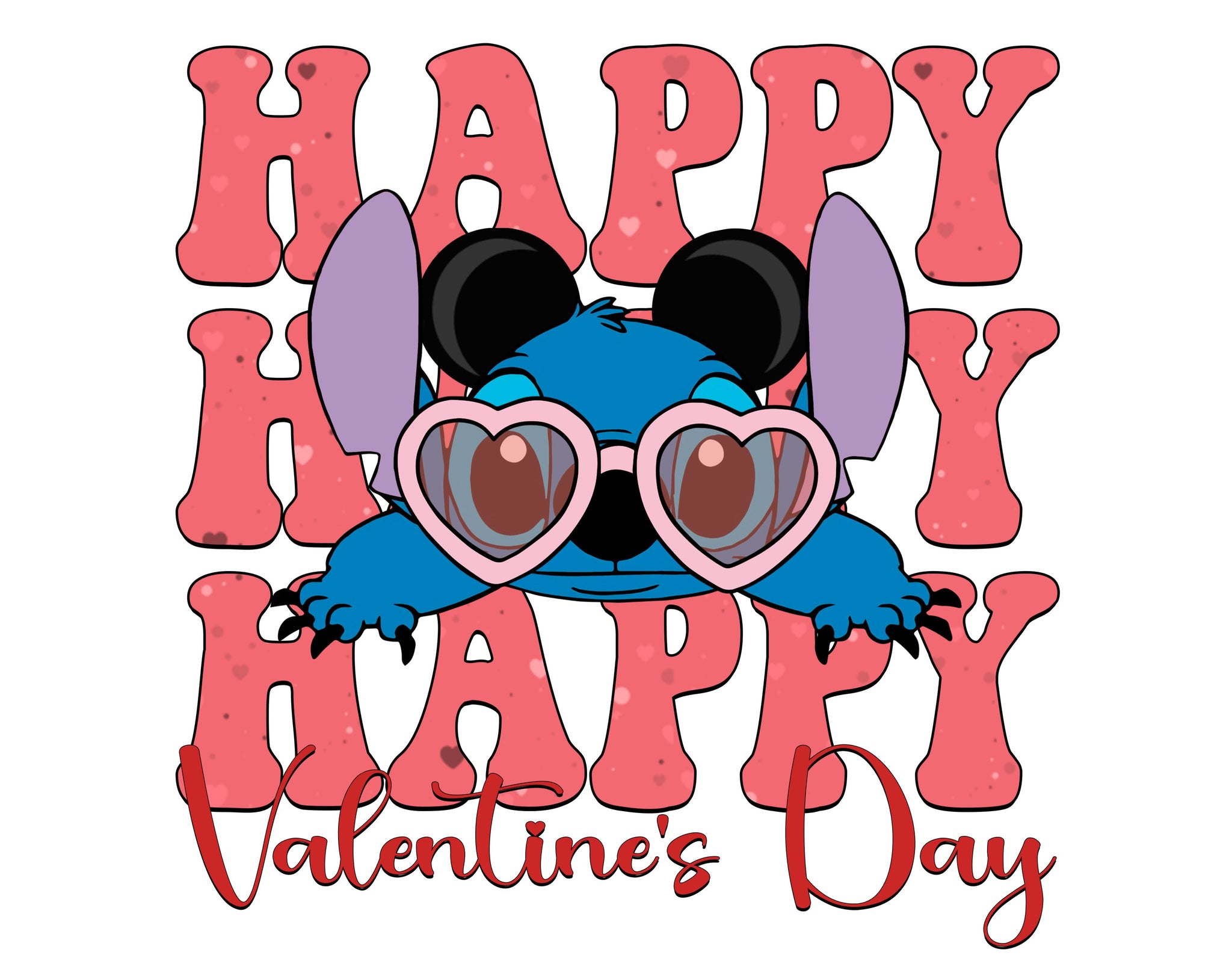 Stitch Happy Valentine's Day - PNG File - Instant Download