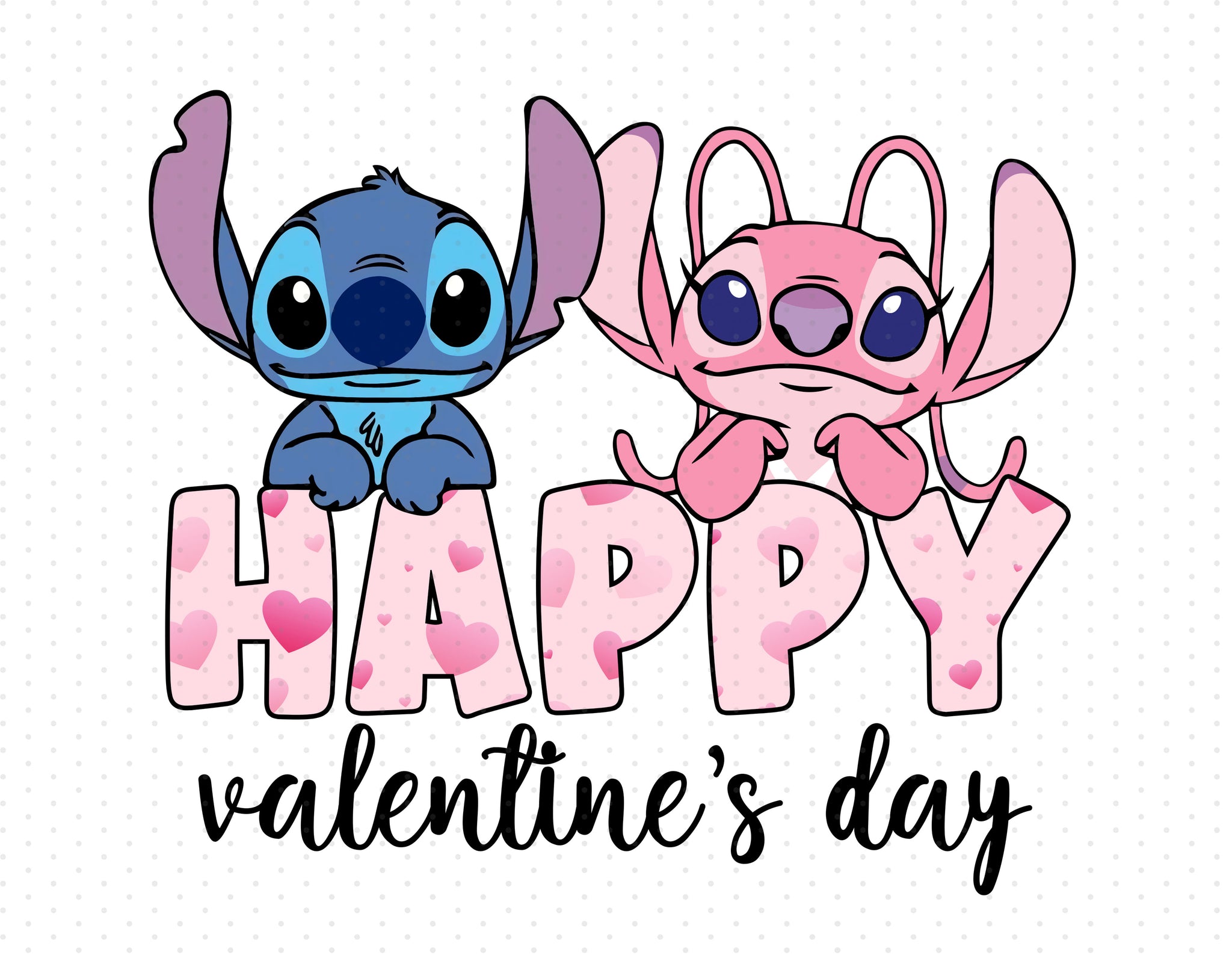 Stitch Happy Valentine's Day Sublimation PNG