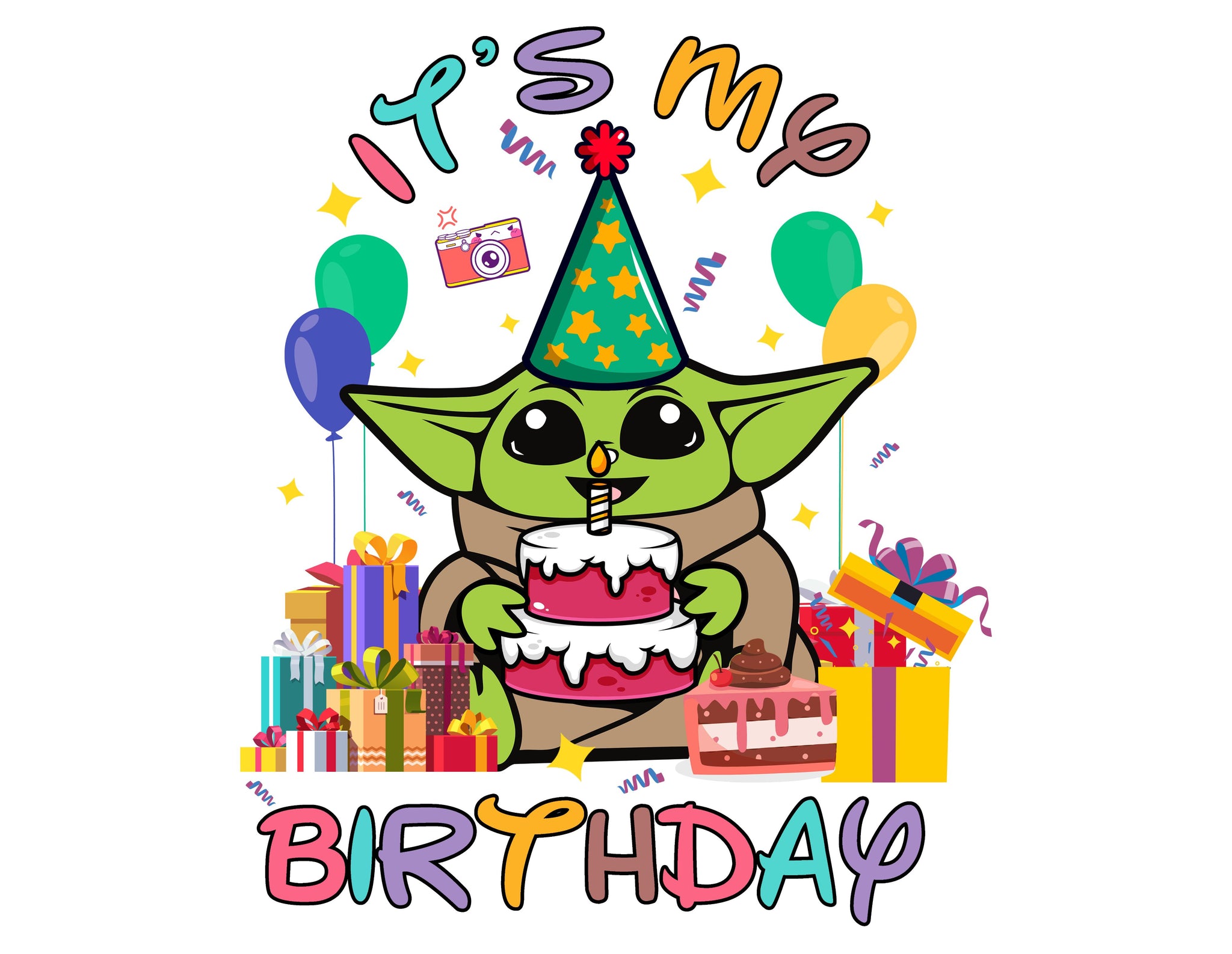 Yoda It's My Birthday - Star Wars PNG File - Instant Download