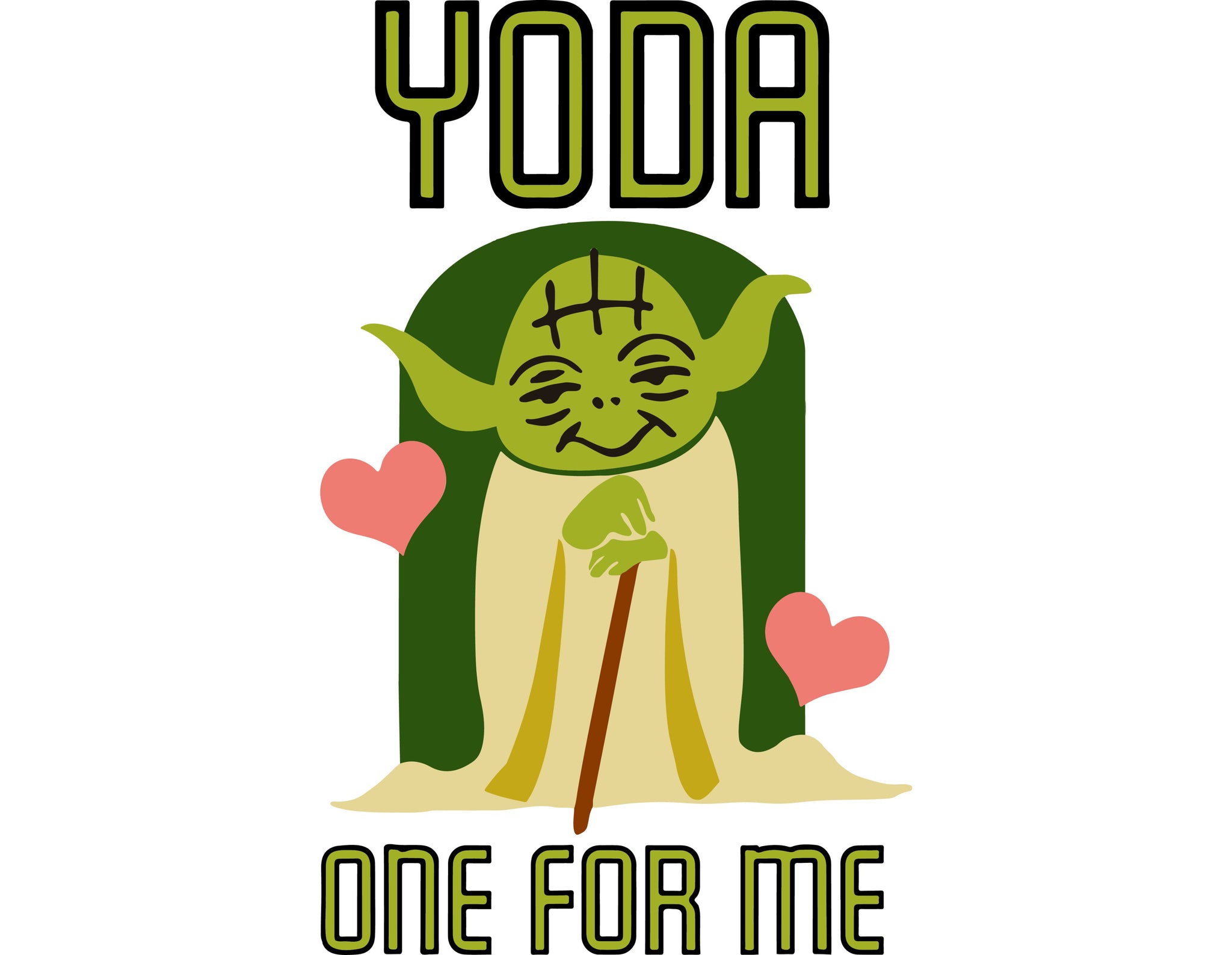 Star Wars Yoda One For Me Cute Valentines SVG - Instant Download