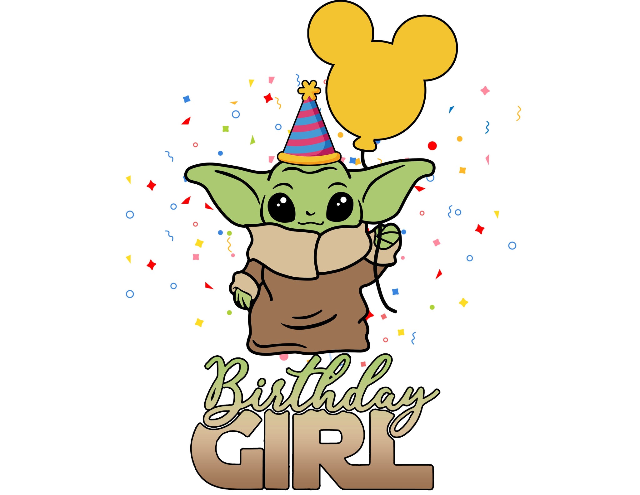 Yoda Birthday Girl - Star Wars PNG File - Instant Download