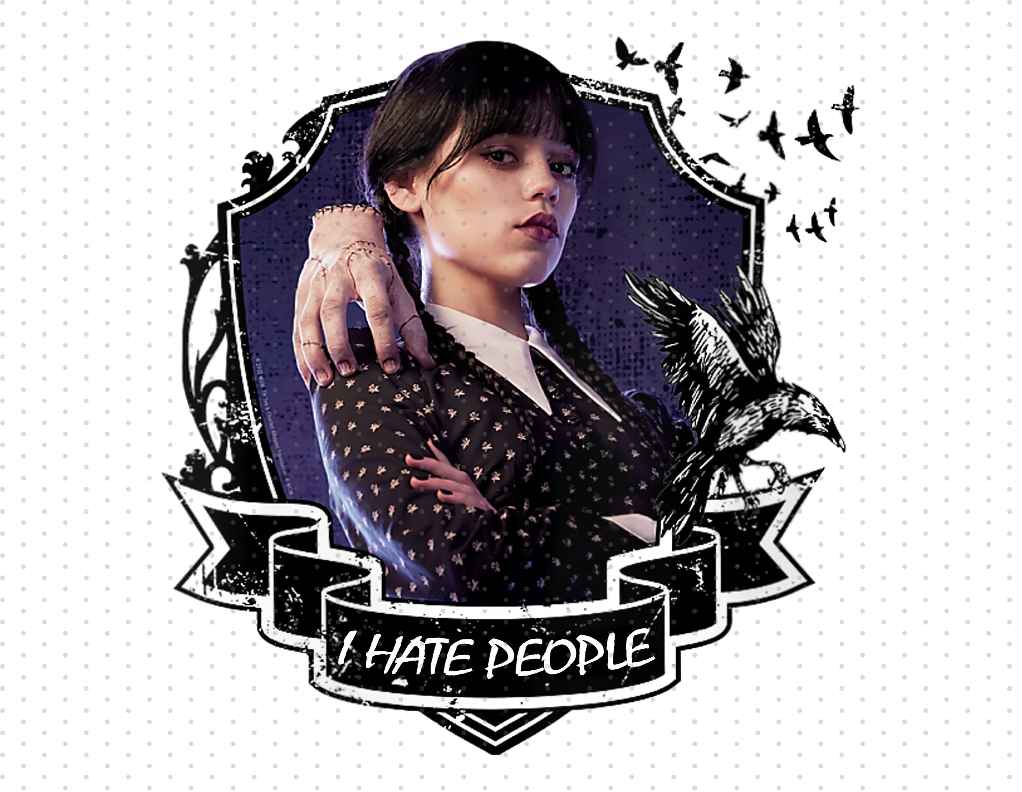 Wednesday Addams - I Hate People Sublimation PNG