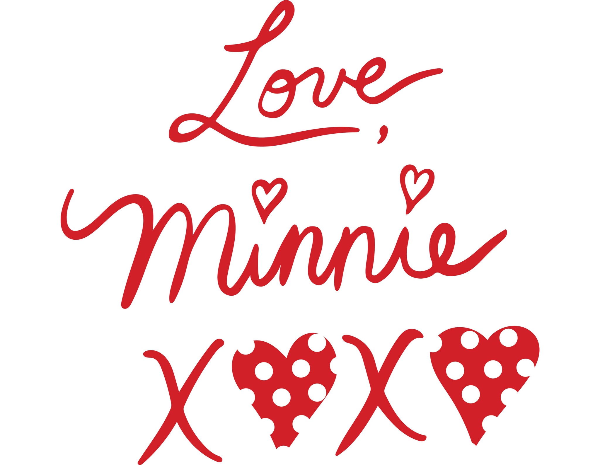 Love Minnie Xoxo Svg - Instant Download