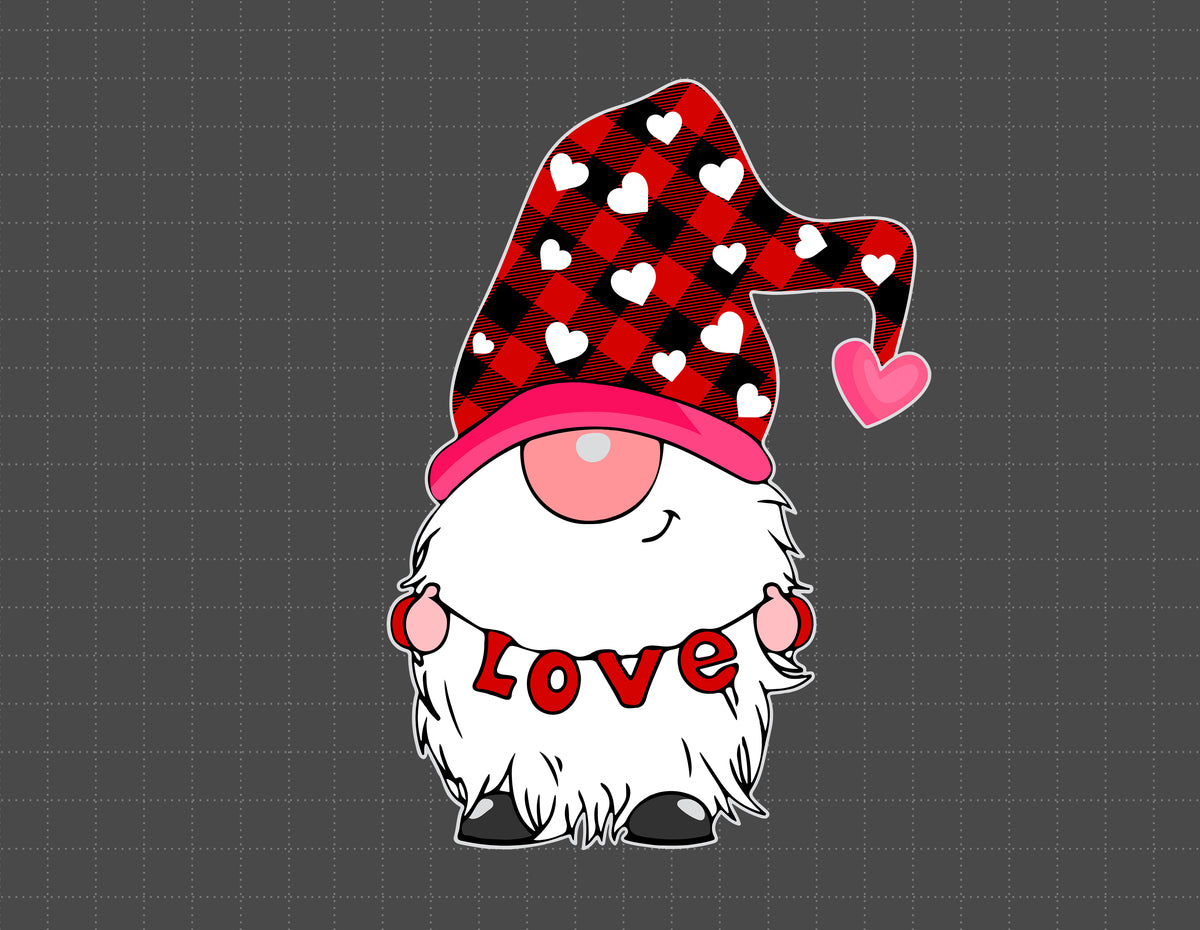 Love Gnome Valentine's Day SVG - Instant Download