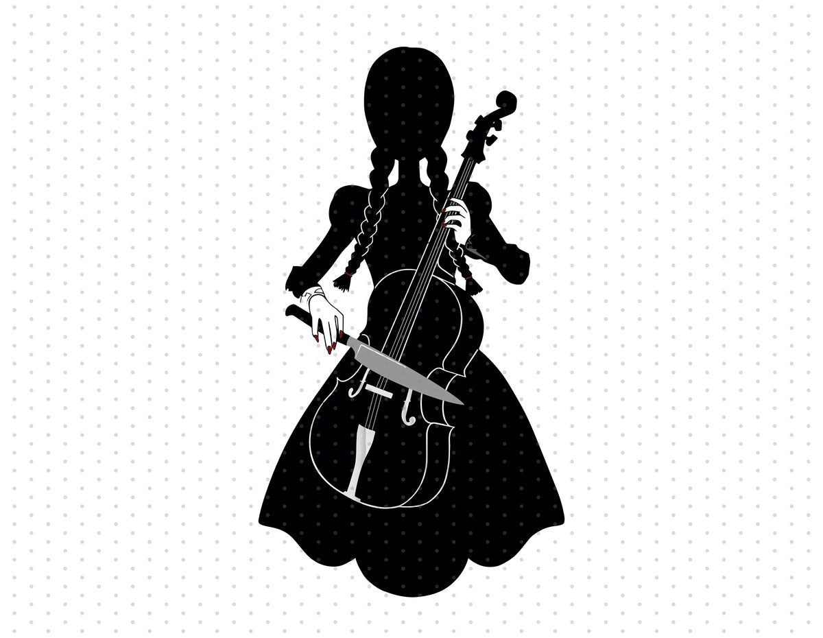 Wednesday Addams Violin PNG - Instant Download