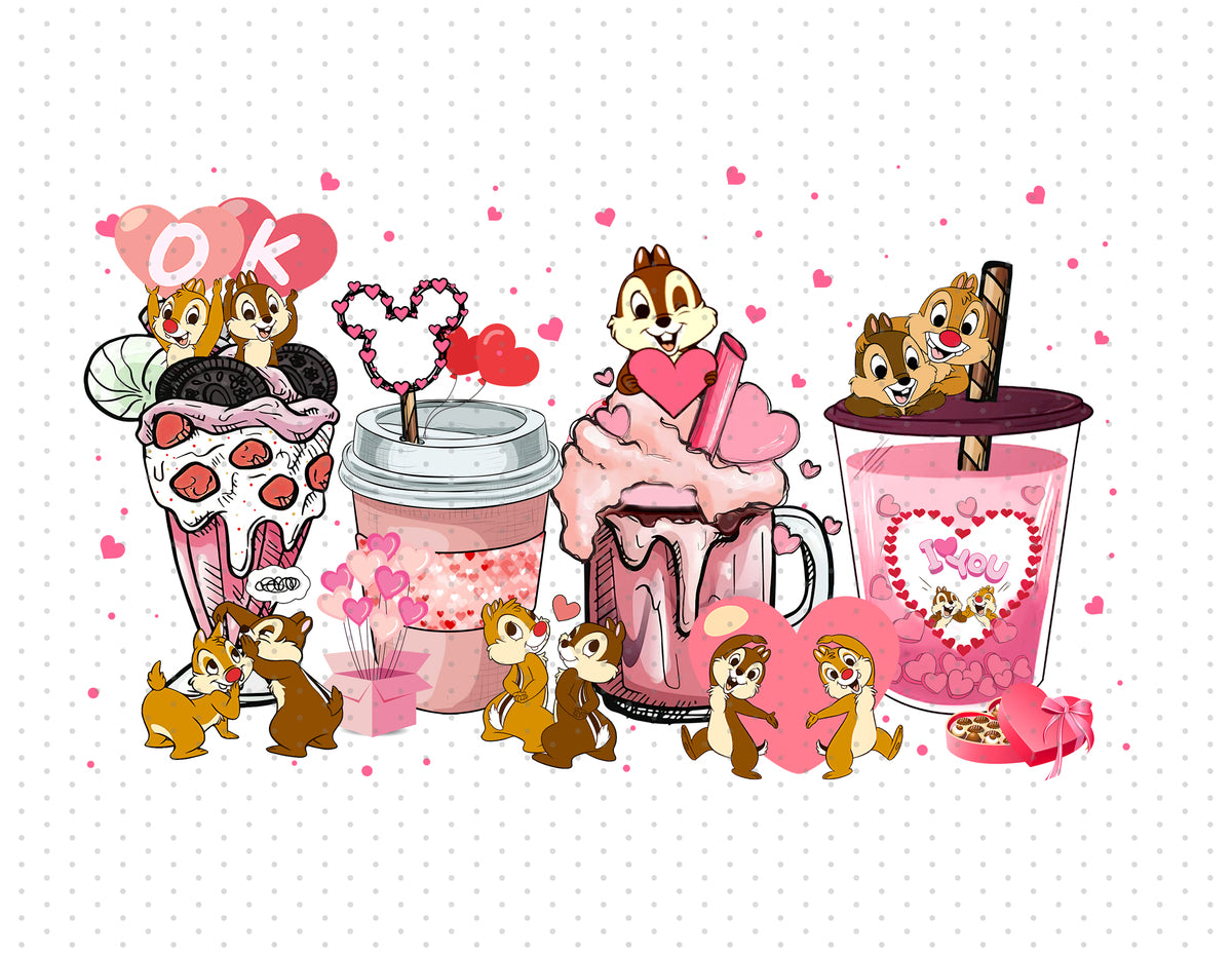 Chip and Dale Valentine's Day Valentine's Day Sublimation PNG