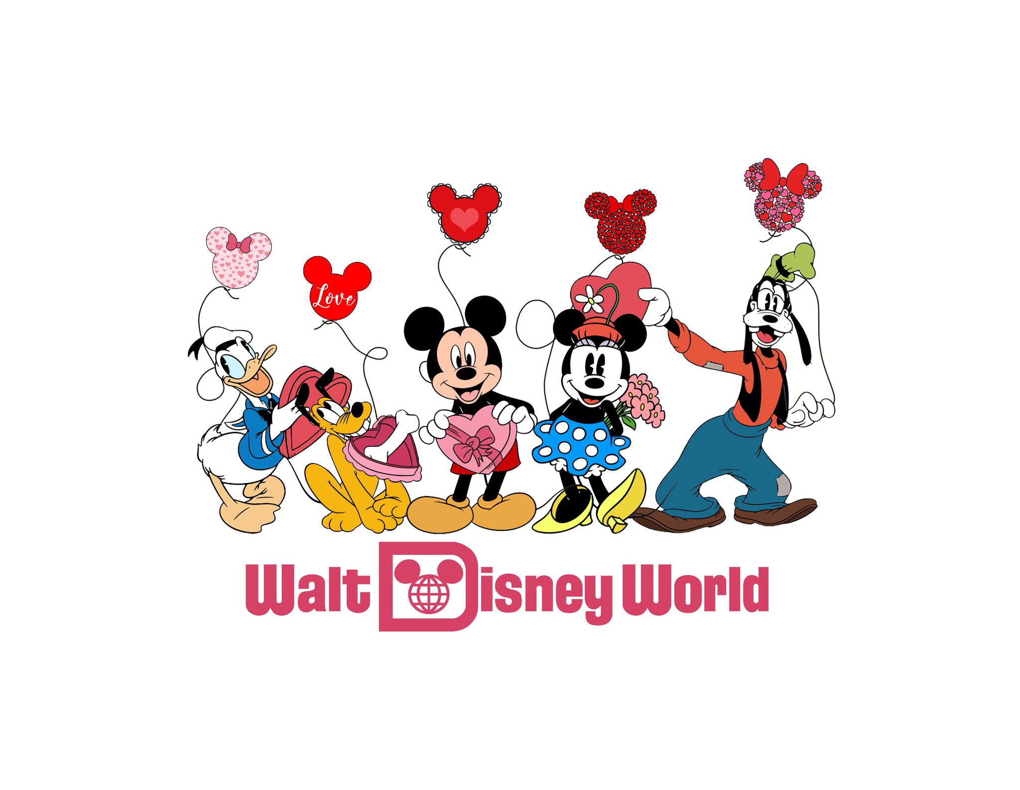 Mickey And Disney Friends - Valentine's Day - Instant Download