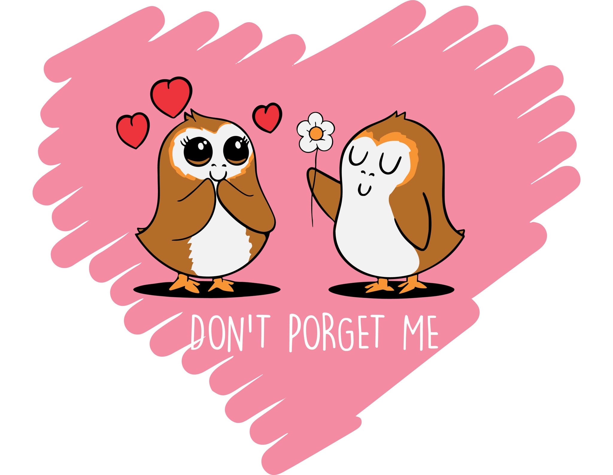 Star Wars Porg Don't Porget Me Valentine's Day SVG - Instant Download